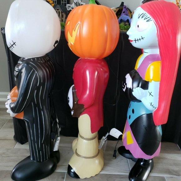 Disney Nightmare Before Christmas Blow Mold Set: Jack, Sally, Pumpkin King (NEW) - Picture 7 of 10